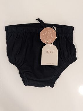 Baby Wear Black Ribbed Bloomers 12m